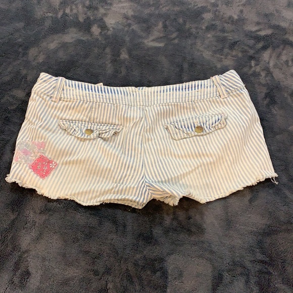 American Eagle Striped Jean Shorts Size 27 - Picture 4 of 6